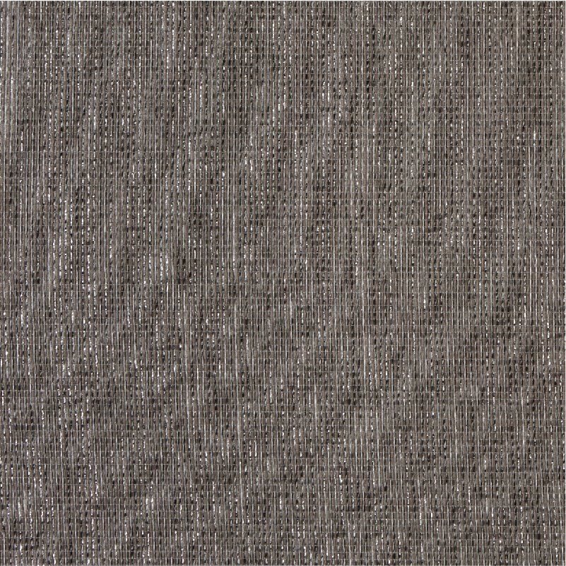 Dettaglio del tessuto BENU Soul, trama giro inglese color tortora con riflessi argentati