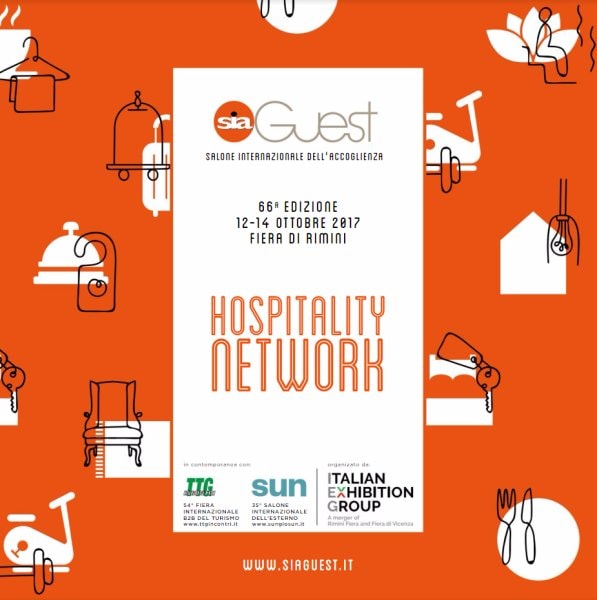 Copertina della brochure di Sia Guest 2017, Hospitality Network, Fiera di Rimini