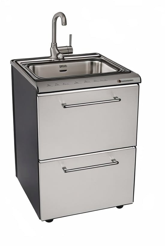 Modulo lavello con cassetti per cucina da esterno