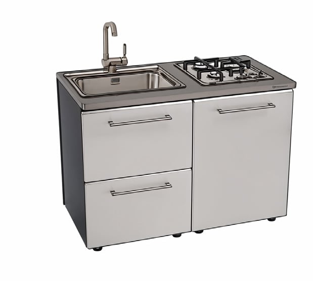 Modulo con lavello e fuochi per cucina da esterno