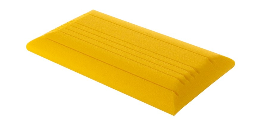 Guanciale in schiuma Elast-Tec giallo, con scanalature trasversali